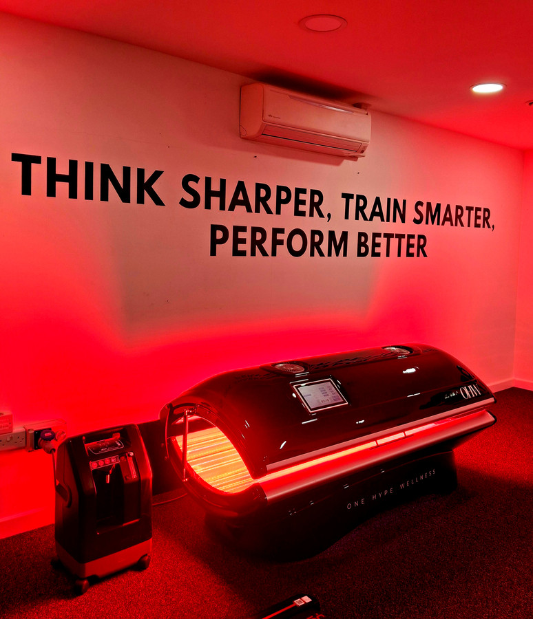 Red light therapy and recovery space