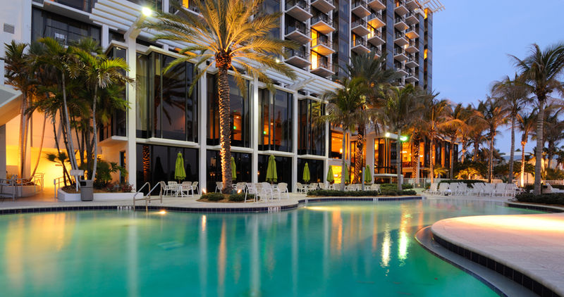 Resort pool among the palms