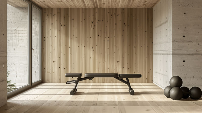 Training bench in a private gym